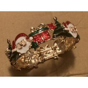 chic stretch christmas bracelet zinc alloy enamel dripping oil design